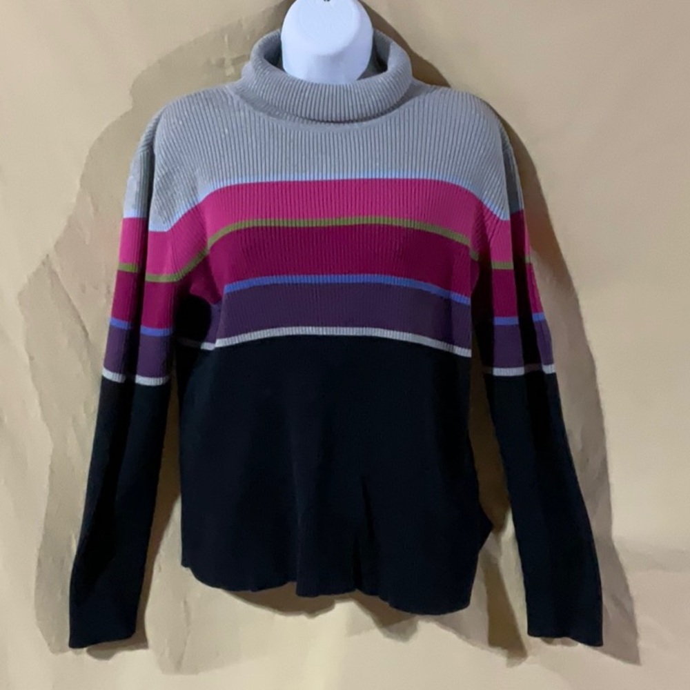 Two Hearts Maternity Size L Striped Turtleneck